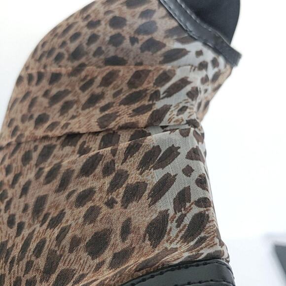 Open Toe Cheetah Print Open Toe High Heel Ankle Booties Size 8 - Picture 2 of 12